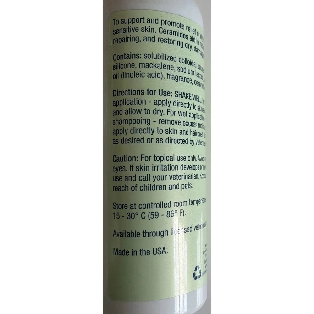 DermAllay Oatmeal Spray Conditoner Dry itchy irritated Skin Hot Spot Dog Puppy